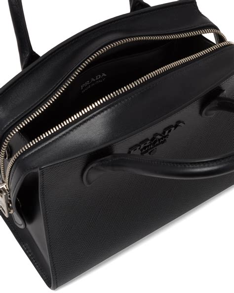 prada monochrome bag large|pictures black leather prada purses.